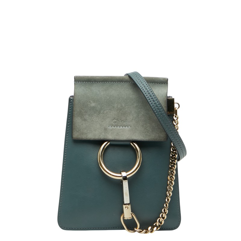 クロエ フェイ スモール 斜め掛け ショルダーバッグ ライトブルー スウェード レザー レディース Chloe 【中古】｜【銀座パリス】　店
