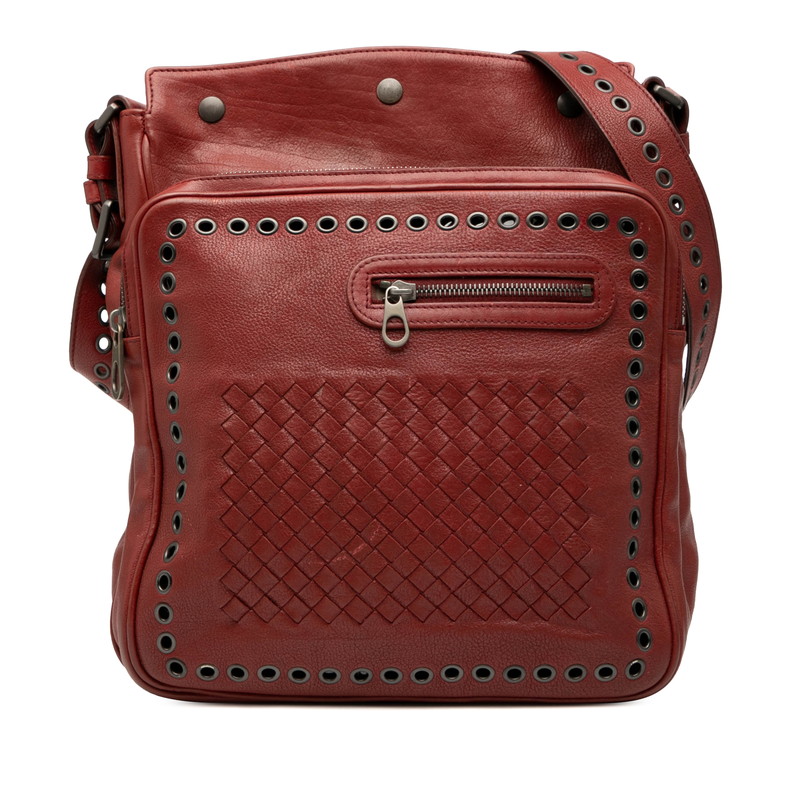 ボッテガヴェネタ イントレチャート ショルダーバッグ レッド レザー レディース BOTTEGAVENETA 【中古】 42,120円