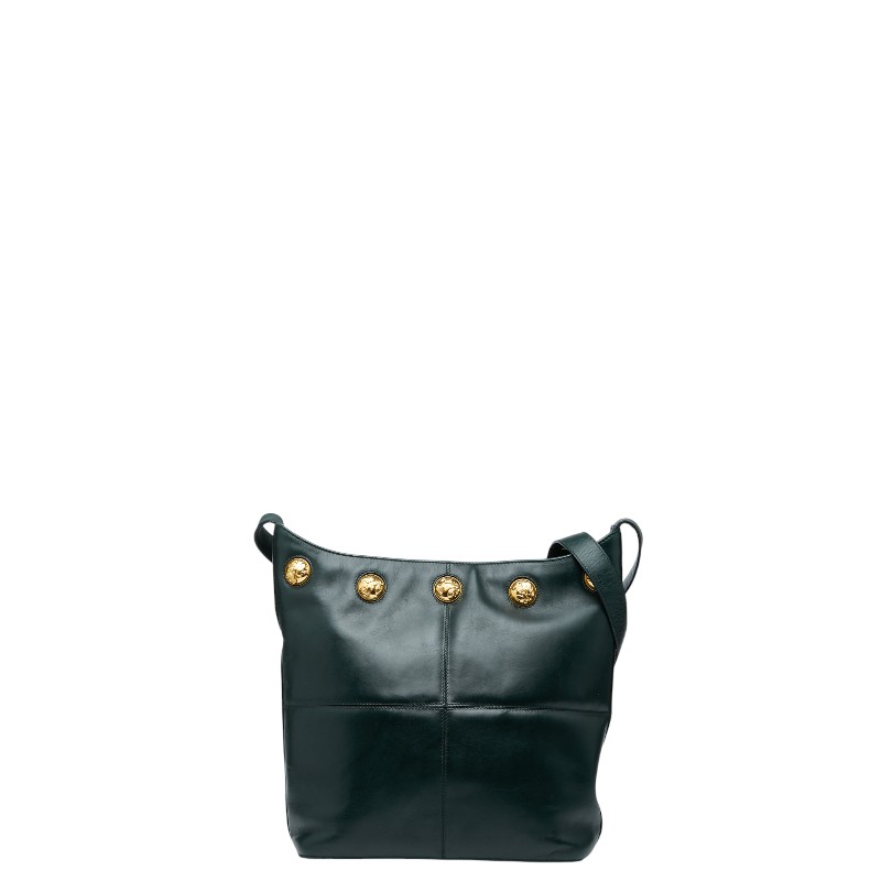 サルヴァトーレフェラガモ ショルダーバッグ グリーン ゴールド レザー レディース Salvatore Ferragamo 【中古】