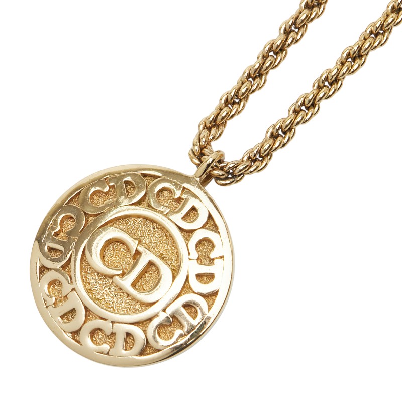 ディオール CDロゴ ネックレス ゴールド メッキ レディース Dior 【中古】｜【銀座パリス】　店