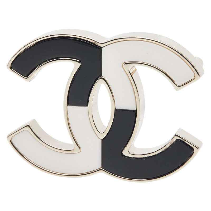 シャネル ココマーク ブローチ ゴールド ブラック ホワイト メッキ レディース CHANEL 【中古】