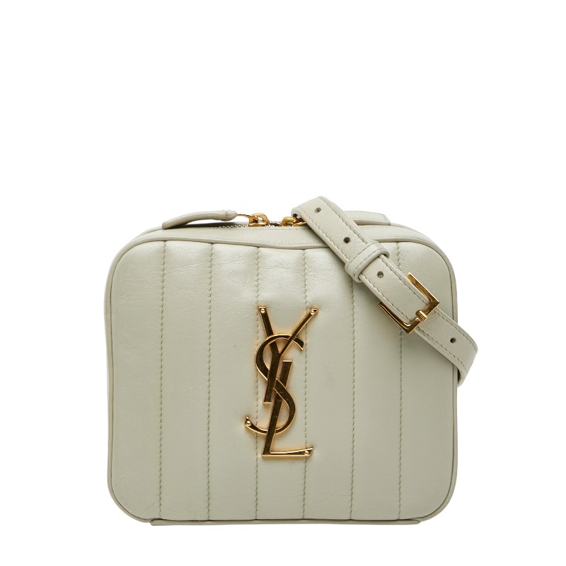 サンローラン ヴィッキー 酉の方角御徒面子 557574 白いこと なめし革 レディース SAINT LAURENT 【中古】