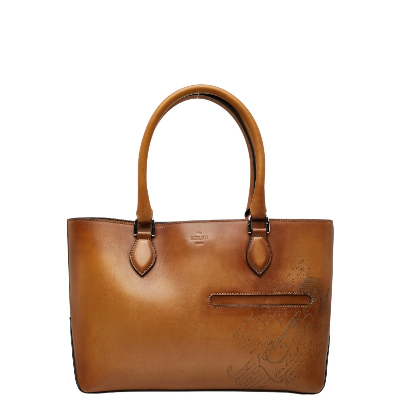 ベルルッティ カリグラフィー パティーヌ トゥジュール トートバッグ ショルダーバッグ ブラウン レザー メンズ Berluti 【中古】｜【銀座パリス】　店 136,400円