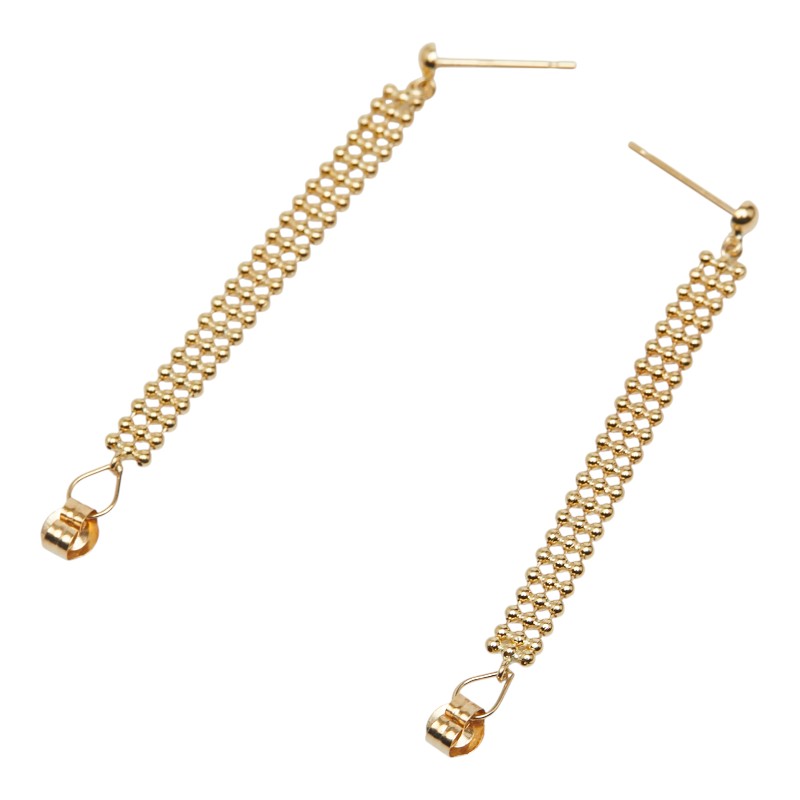 楽天市場】shihara シハラ K18YG ロング チェーン ピアス イエロー