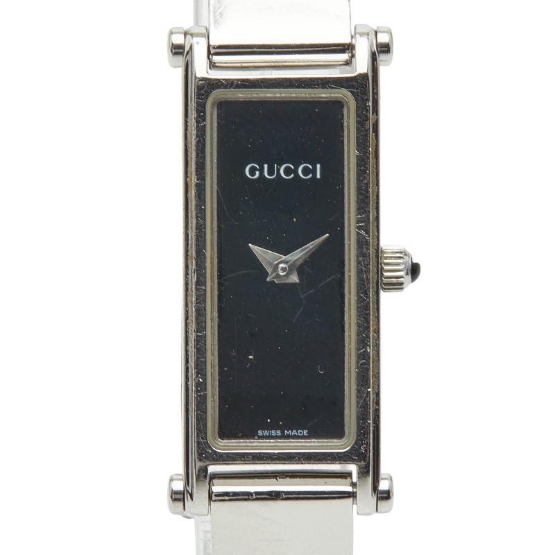 グッチ 腕時計 1500L クオーツ ブラック文字盤 ステンレススチール レディース GUCCI 【中古】 14,850円