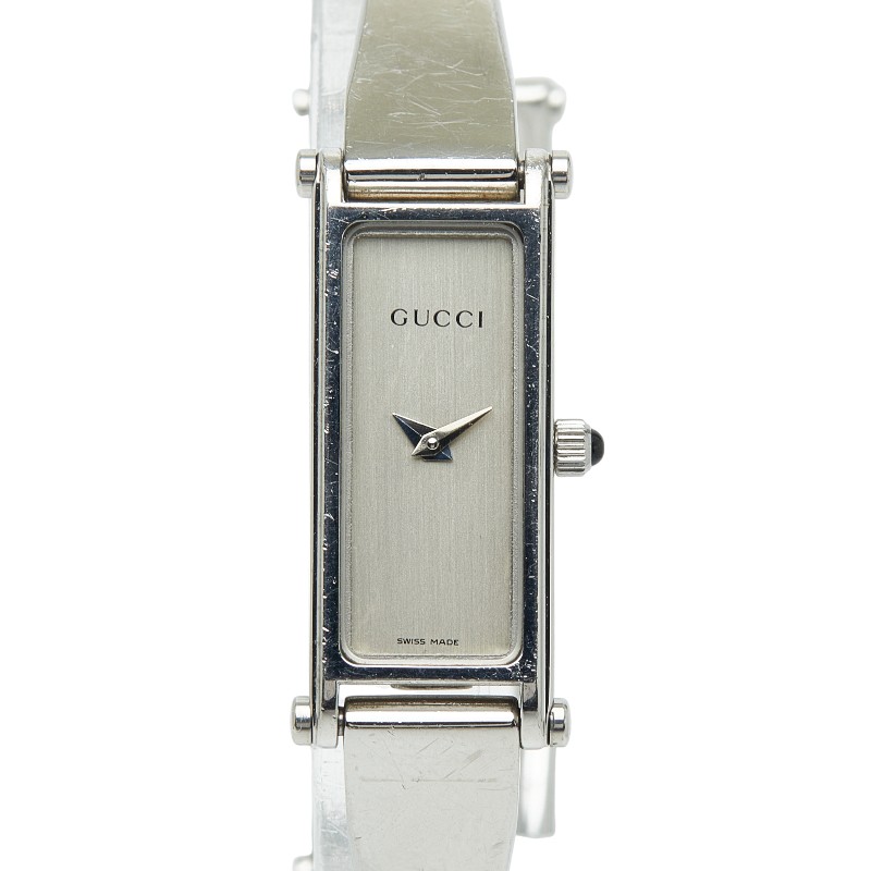 グッチ 腕時計 バングルウォッチ 1500L クオーツ シルバー文字盤 ステンレススチール レディース GUCCI 【中古】