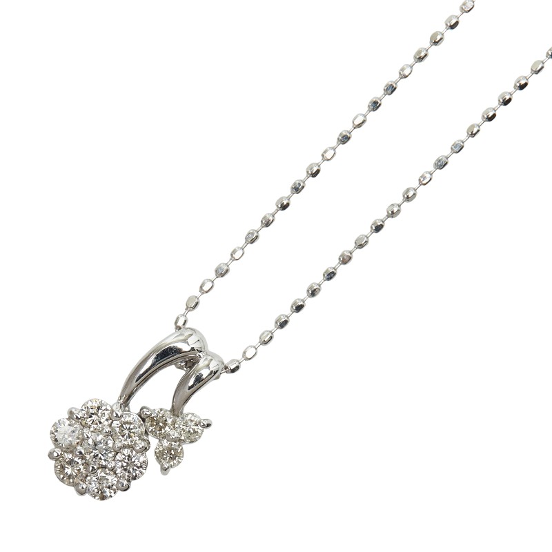 K18WG ホワイトゴールド ダイヤ0.30ct ペンダントネックレス レディース 【中古】|【銀座パリス】 店