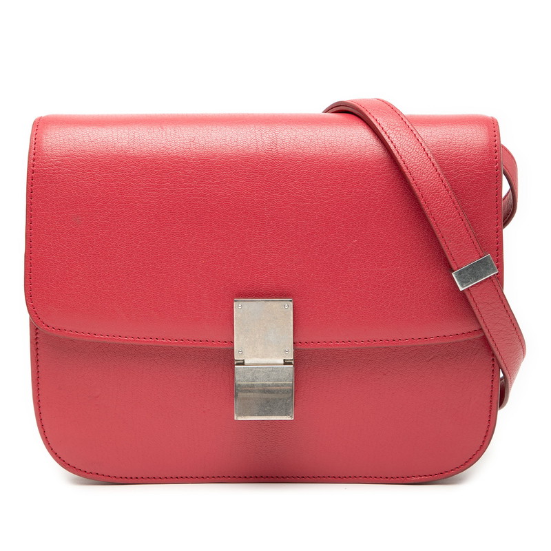 セリーヌ 古典派音楽ボックス席 並み並み ショルダーバッグ 赤いこと なめし革 レディース CELINE 【中古】