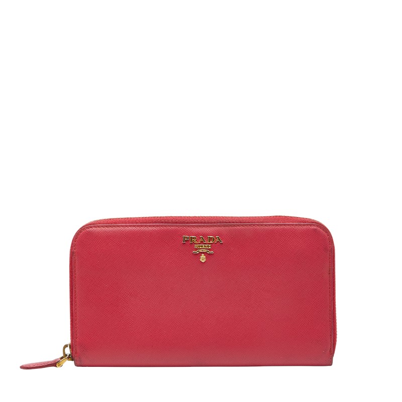 PRADA 型番 1ML506 サフィアーノレザー 長財布 レッド プラダラウンドファスナー長財布 赤 レディース 長財布 1ML506 PRADA