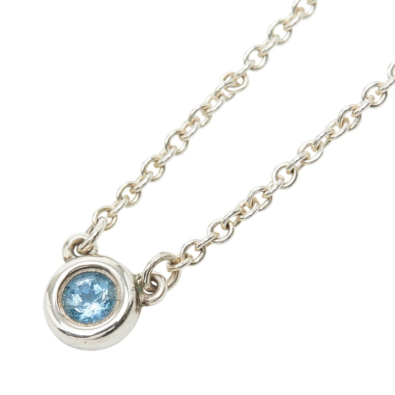 ティファニー エルサ ペレッティ カラー バイ ザ ヤード アクアマリン ネックレス シルバー ブルー SV925 シルバー レディース TIFFANY&Co. 【中古】