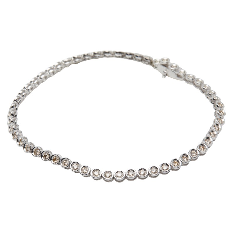 K18 ゴールド ダイヤ1.00ct テニスブレスレット レディース 【中古】