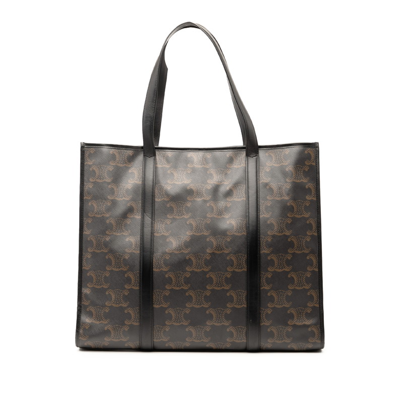 セリーヌ トリオンフ トートバッグ ショルダーバッグ ブラック ブラウン PVC レザー レディース CELINE 【中古】｜【銀座パリス】　店