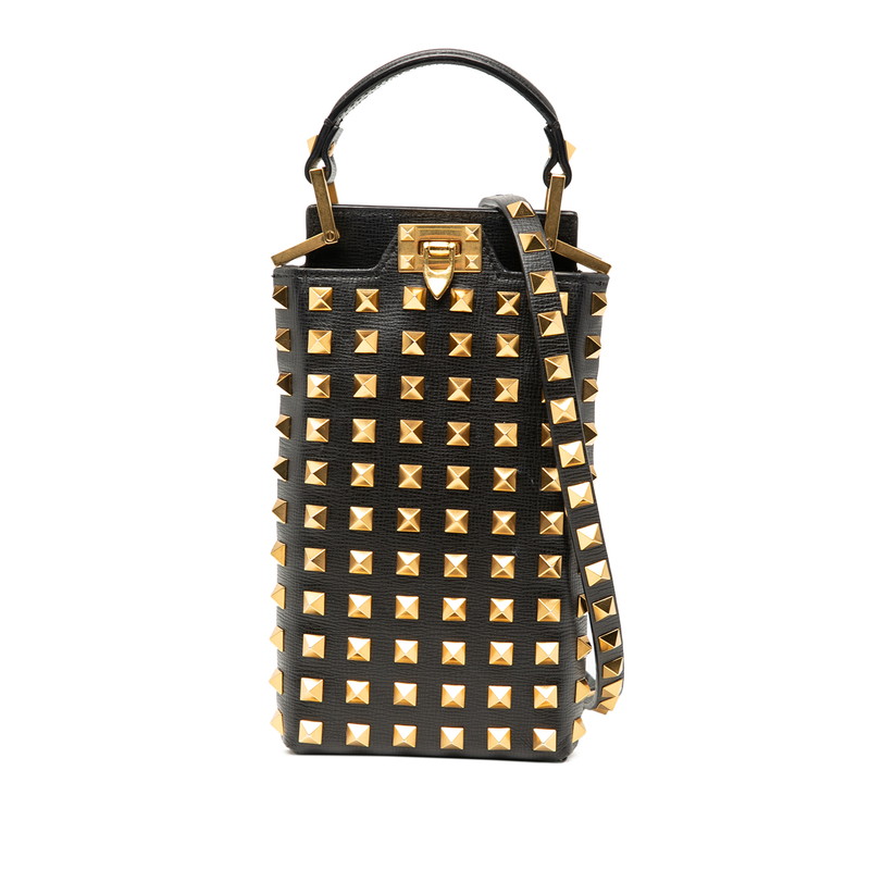 ヴァレンティノガラヴァーニ VALENTINO ロックスタッズ フォンホルダー ヴァレンティノガラヴァーニ ロックスタッズ フォンホルダー グレー