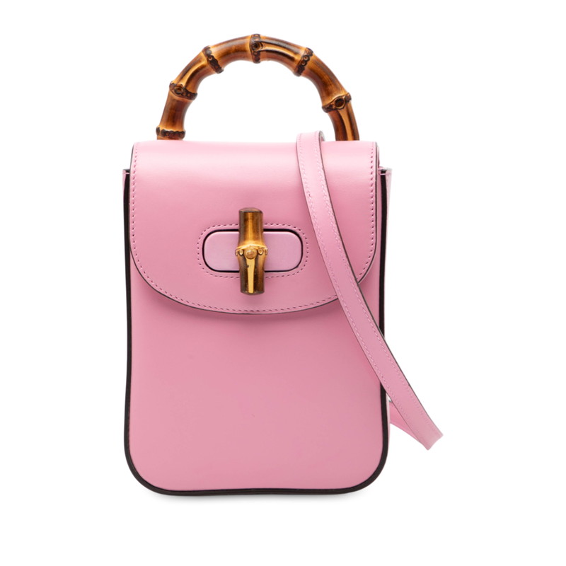 グッチ バンブー ミニ 背嚢 うしろ側容器に並べる 702106 さくら色 なめし革 レディース GUCCI 【中古】