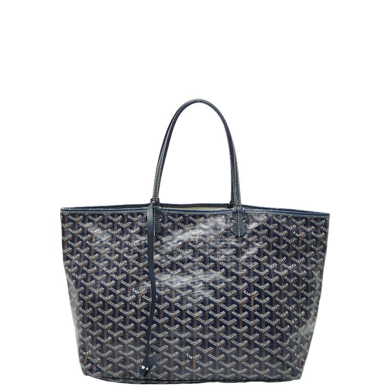 ゴヤール サンルイPM トートバッグ ショルダーバッグ ネイビー PVC レザー レディース GOYARD 【中古】