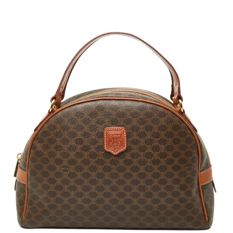 楽天市場】セリーヌ マカダム ハンドバッグ ブラウン PVC レザー