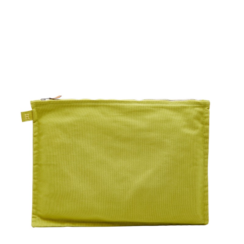 エルメス ボラボラ GM (大) ポーチ グリーン コットン レディース HERMES 【中古】|【銀座パリス】 店