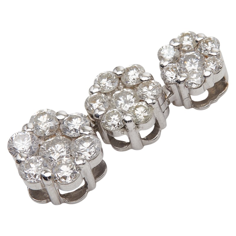 K18WG ホワイトゴールド ダイヤ1.00ct ペンダントトップ ネックレストップ 3連ダイヤ レディース 【中古】