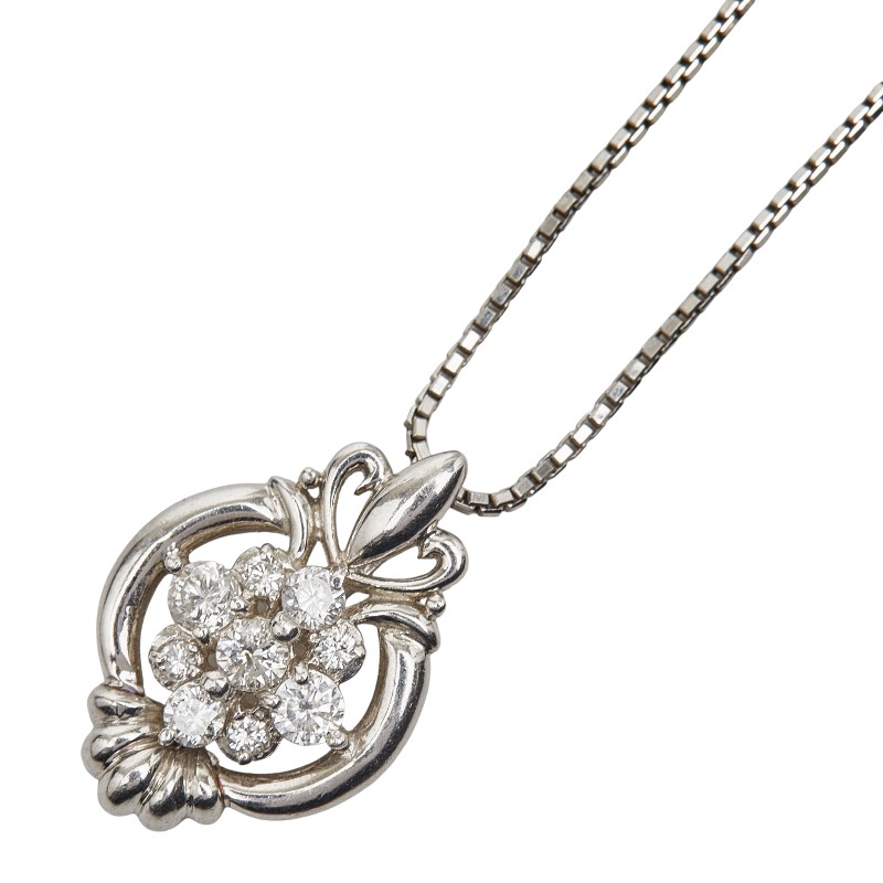 Pt900 プラチナ Pt850 プラチナ ダイヤ0.51ct ネックレス レディース 【中古】｜【銀座パリス】　店