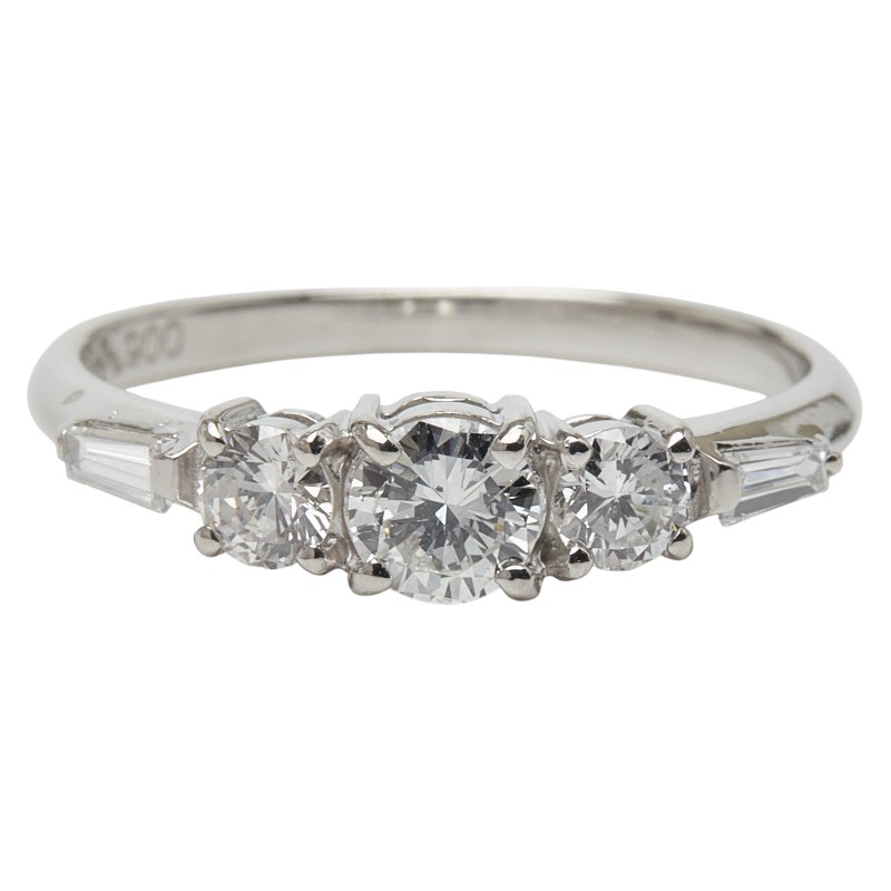 Pt900 プラチナ ダイヤ0.61ct リング 指輪 レディース 9.5号 【中古】