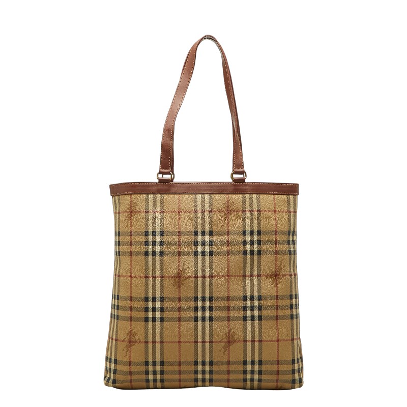 BURBERRY バーバリー ノバチェック コットンキャンバス トートバッグ BURBERRY バーバリー ノバチェック トートバッグ キャンバス レザー