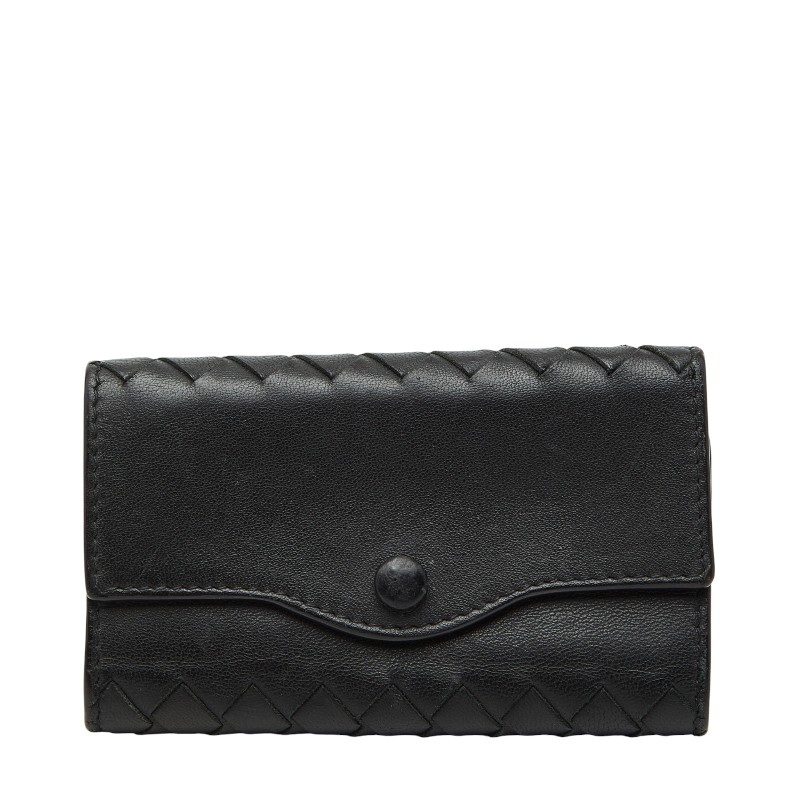 ボッテガヴェネタ イントレチャート キーケース ブラック レザー レディース BOTTEGAVENETA 【中古】