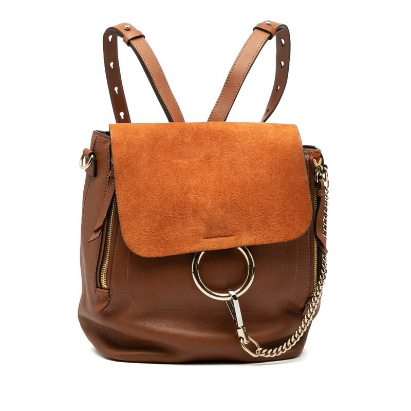 クロエ フェイ リュック バックパック ショルダーバッグ 2WAY ブラウン レザー スウェード レディース Chloe 【中古】