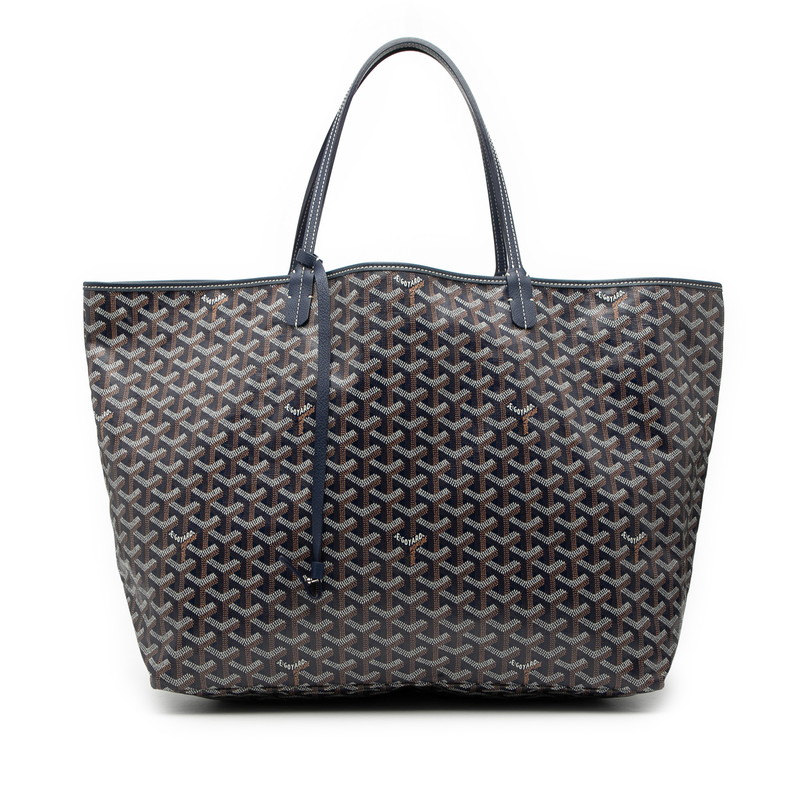 ゴヤール サンルイGM トートバッグ CHN020202 ネイビー PVC レザー レディース GOYARD 【中古】