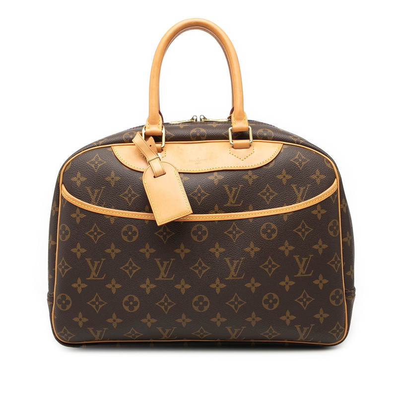 ルイ ヴィトン モノグラム ドーヴィル ハンドバッグ M47270 ブラウン PVC レザー レディース LOUIS VUITTON 【中古】