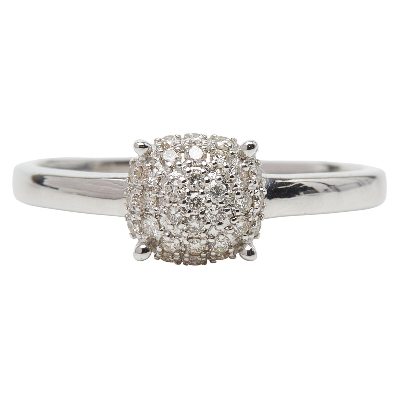 K18WG ホワイトゴールド ダイヤ0.30ct リング 指輪 レディース 18.5号 【中古】