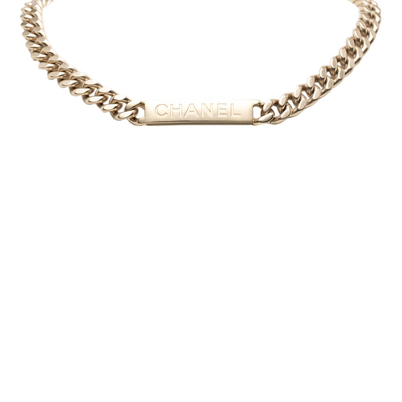 シャネル ロゴタイプ ココマーク チェーン店 頸飾り ゴールド メッキ メンズ CHANEL 【中古】