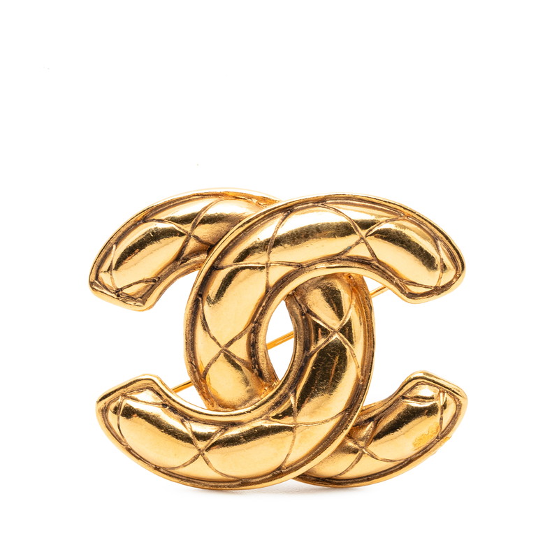 シャネル ココマーク マトラッセ ブローチ ゴールド メッキ レディース CHANEL 【中古】