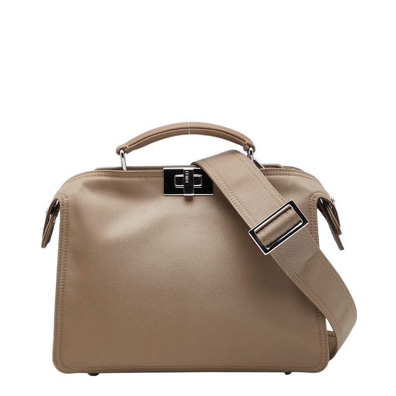 フェンディ ピーカブー アイシーユー ミニ ハンドバッグ ショルダーバッグ 2WAY 7VA530 ブラウン ナイロン レディース FENDI 【中古】｜【銀座パリス】　店