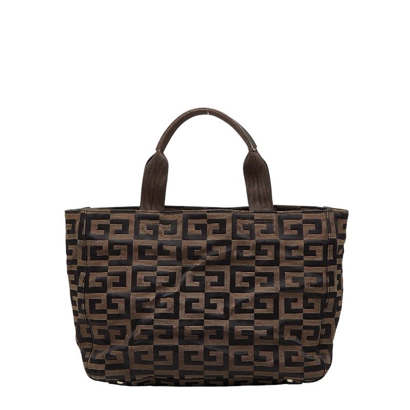 ジバンシー ロゴ トートバッグ ハンドバッグ ブラウン ブラック キャンバス レディース Givenchy 【中古】 11,544円