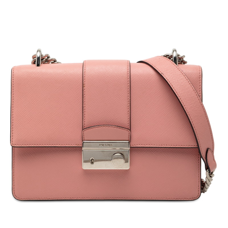 プラダ チェーン店 ショルダーバッグ 1BD034 サクラ色 サフィアーノレザー レディース PRADA 【中古】