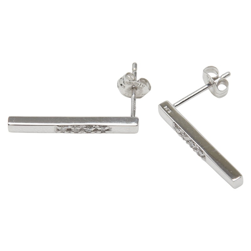 K14WG ホワイトゴールド ダイヤ0.08ct ピアス レディース 【中古】|【銀座パリス】 店