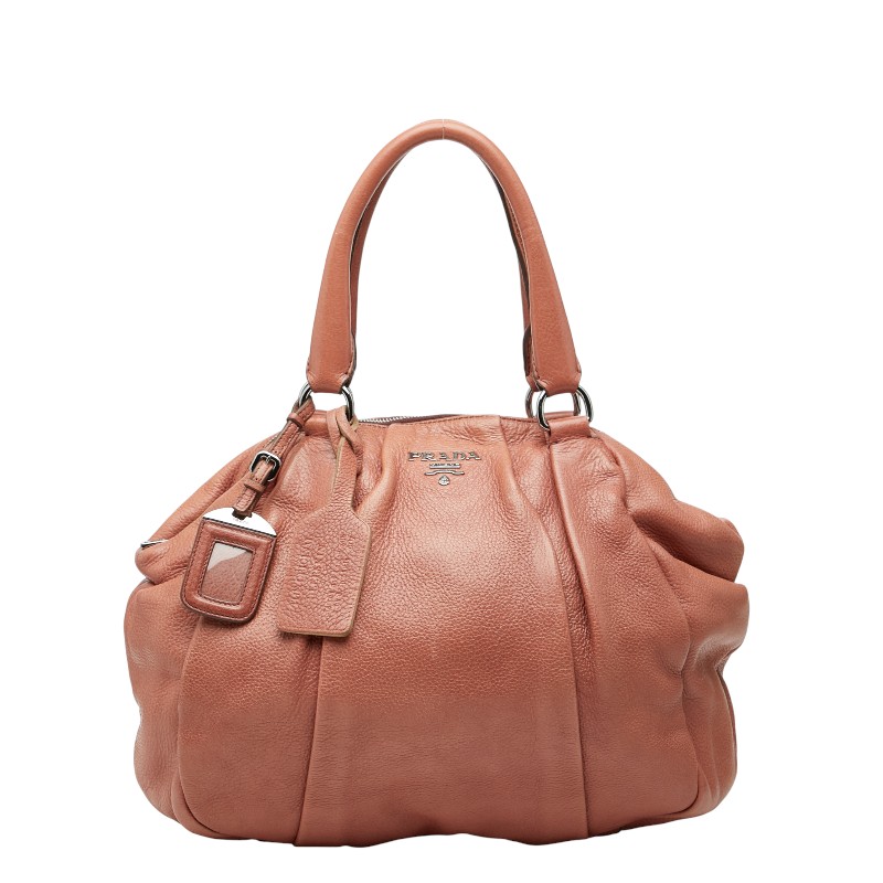 プラダ ハンドバッグ BL0535 ブラウン レザー レディース PRADA 【中古】
