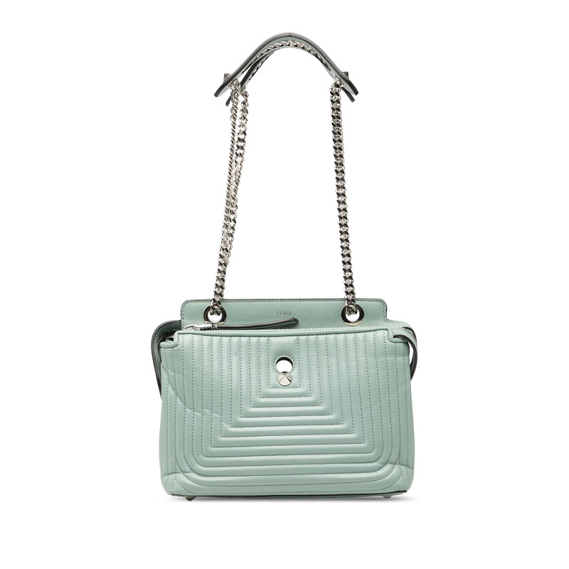 フェンディ ドットコム クリック チェーンショルダーバッグ 8BN299 ライトブルー レザー レディース FENDI 【中古】