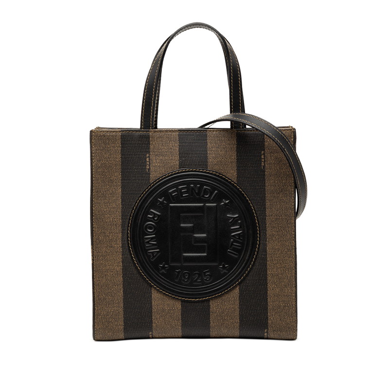 フェンディ ペカン ハンドバッグ ショルダーバッグ 2WAY ブラウン ブラック PVC レザー レディース FENDI 【中古】