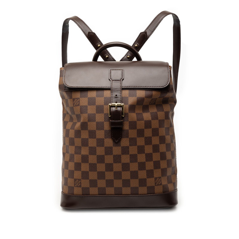 ルイ ヴィトン ダミエ ソーホー 背嚢 デイパック N51132 赤銅色 PVC なめし革 レディース LOUIS VUITTON 【中古】
