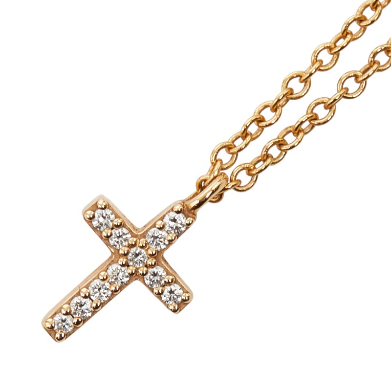 ティファニー メトロクロス ミニ ネックレス K18PG ピンクゴールド レディース TIFFANY&Co. 【中古】