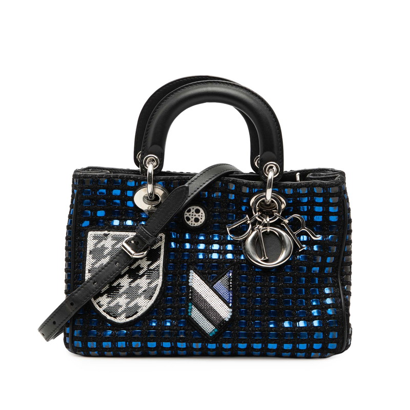 ディオール ディオリッシモ ハンドバッグ ショルダーバッグ 2WAY ブラック ブルー レザー キャンバス レディース Dior 【中古】 89,540円