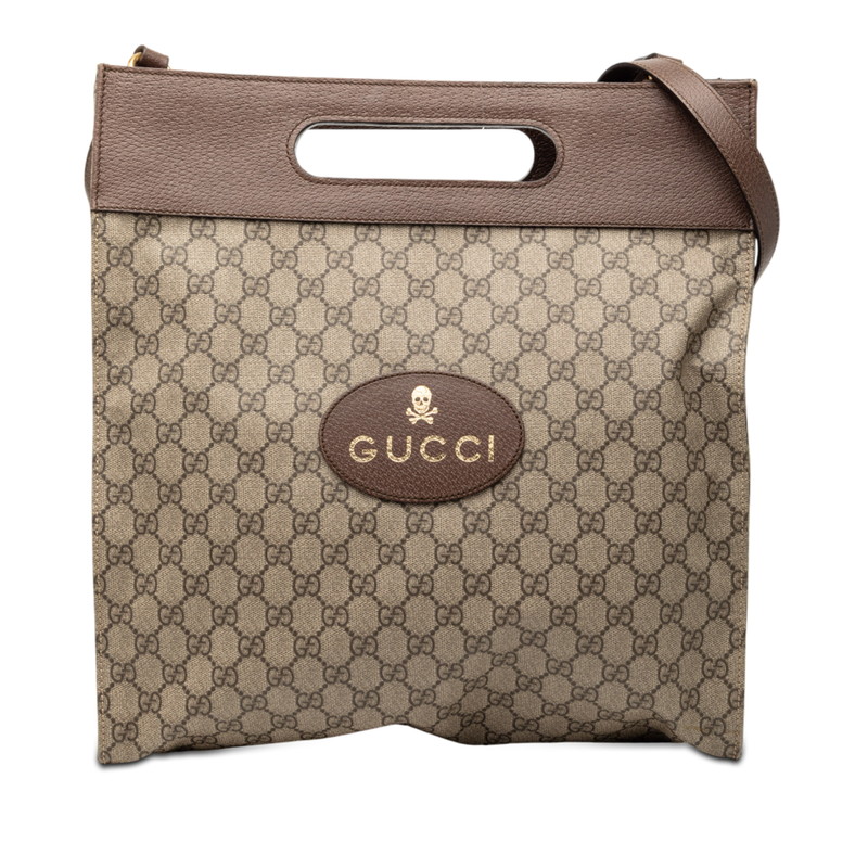 グッチ GGスプリーム ショルダーバッグ トートバッグ 463491 ベージュ ブラウン PVC レザー レディース GUCCI 【中古】