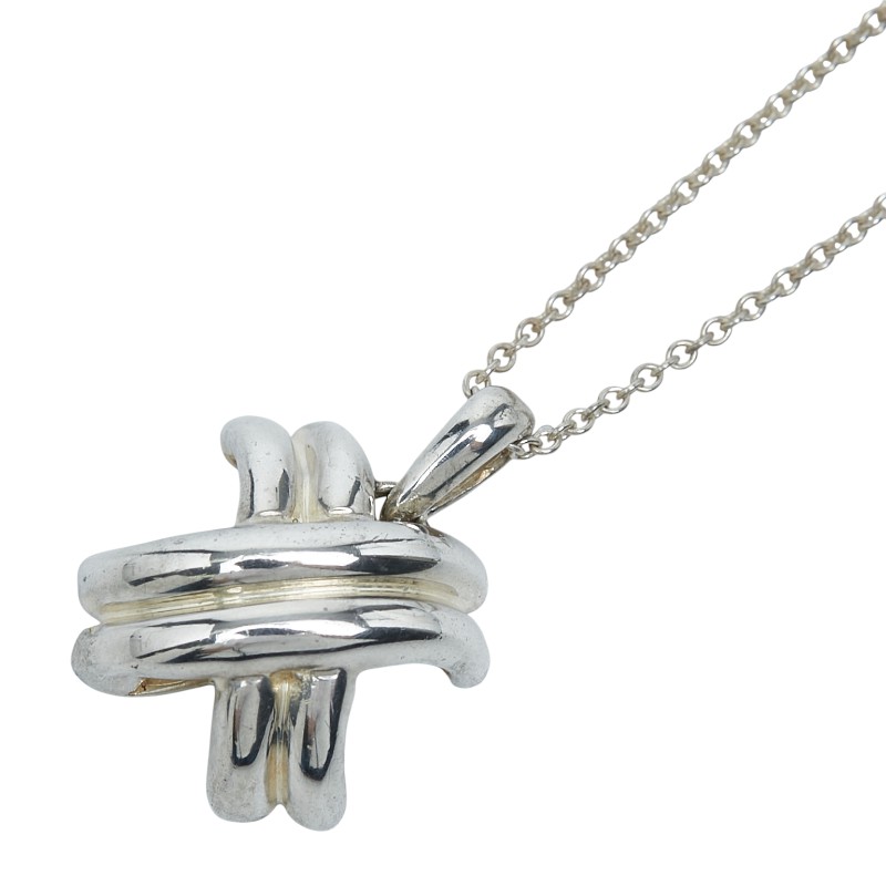ティファニー シグネチャークロス ネックレス ペンダント SV925 シルバー レディース TIFFANY&Co. 【中古】