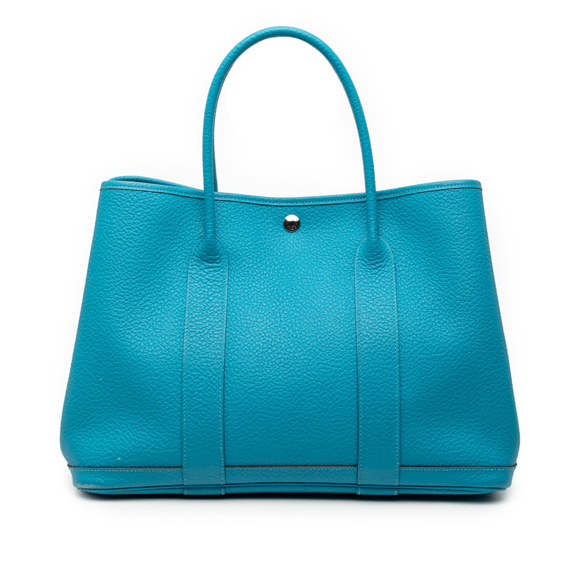 エルメス ガーデンパーティーPM ハンドバッグ トートバッグ ブルー コバルト シルバー金具 ネゴンダ レディース HERMES 【中古】 166,400円
