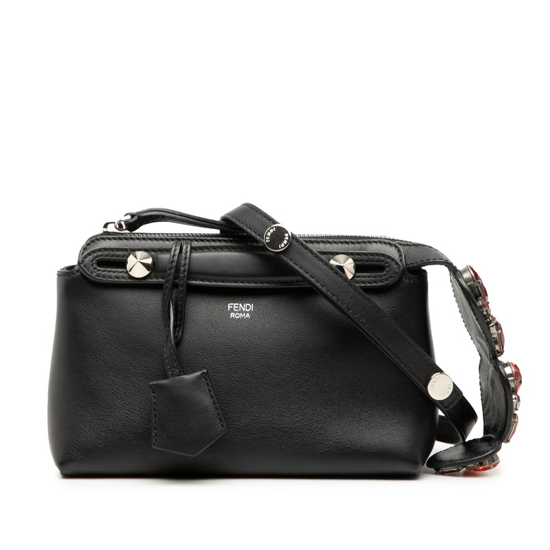 フェンディ バイザウェイ スモール ハンドバッグ ショルダーバッグ 2WAY 8BL135 ブラック レザー ビジュー レディース FENDI 【中古】