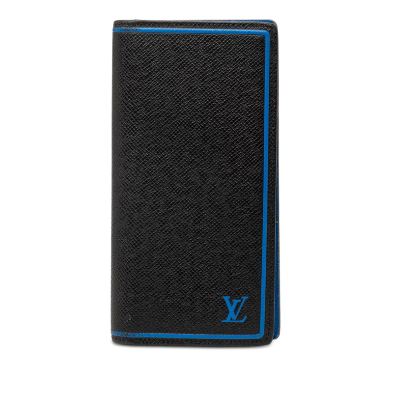 ルイ ヴィトン タイガ ポルトフォイユ ブラザ 長財布 M63300 ブラック ブルー レザー メンズ LOUIS VUITTON 【中古】