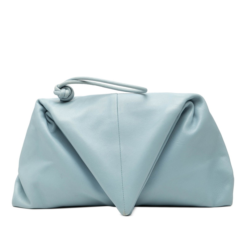 ボッテガヴェネタ トライアングル クラッチバッグ ライトブルー レザー レディース BOTTEGAVENETA 【中古】
