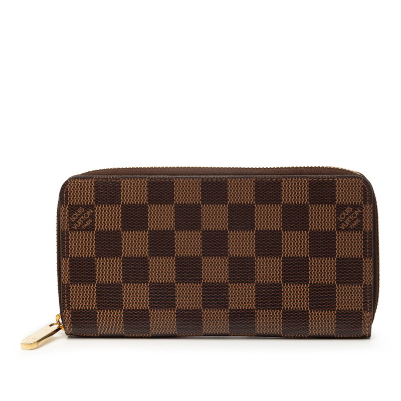 ルイ ヴィトン ダミエ ジッピーウォレット 長紙入れ N41661 赤銅色 PVC レディース LOUIS VUITTON 【中古】