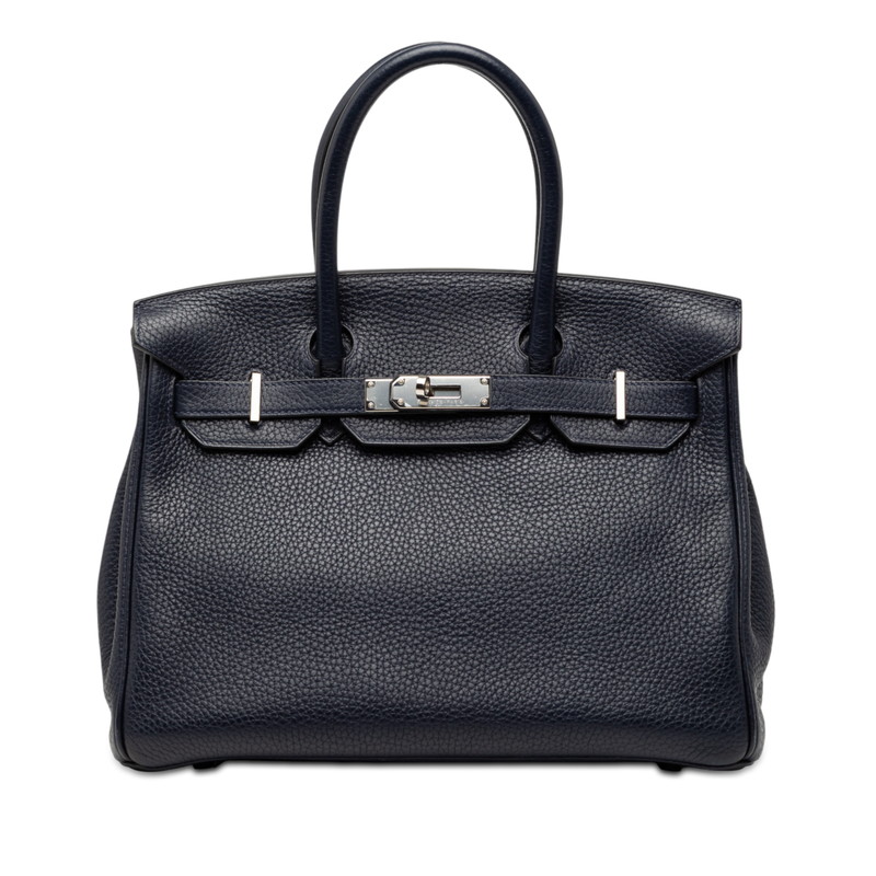エルメス バーキン30 内縫い ハンドバッグ ブルーニュイ ローズパープル シルバー金具 トリヨンクレマンス レディース HERMES 【中古】｜【銀座パリス】　店 979,300円